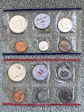 1959 P&D U.S. Mint Uncirculated Set - 10 Coins - 90% Silver Half, Quarter, Dime